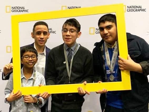 Students participating in a National Geographic event at Albuquerque Academy, focus on education.