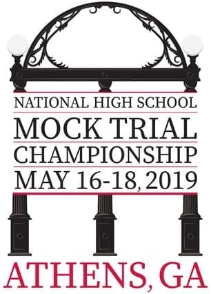 Sophisticated archway entrance at Albuquerque Academy for National High School Mock Trial Championship.