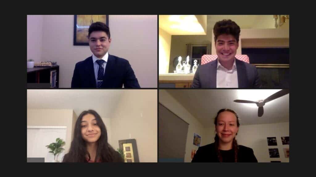 Elegant students attending virtual class at Albuquerque Academy, top private high school in New Mexico.