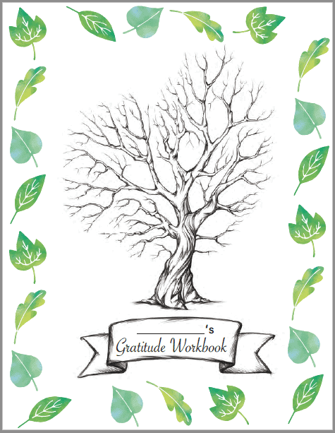 Tree illustration for Albuquerque Academy gratitude workbook.
