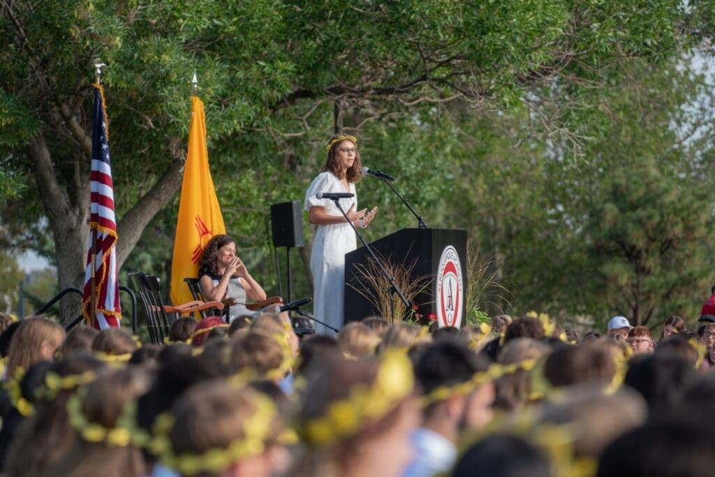 Dedicated student speech at Albuquerque Academy graduation ceremony.