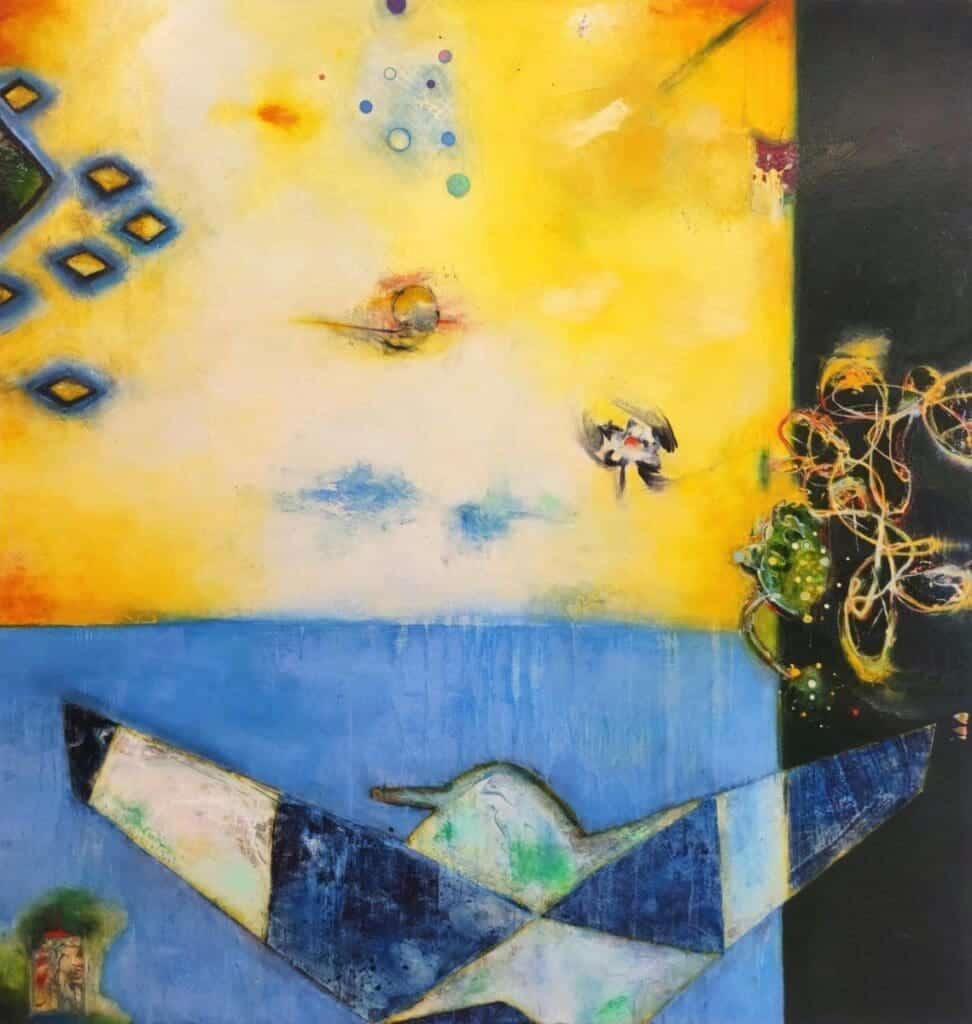 Colorful abstract art showcasing creativity at Albuquerque Academy campus.