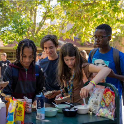 Outdoor student activity at Albuquerque Academy highlighting STEM education and student engagement.