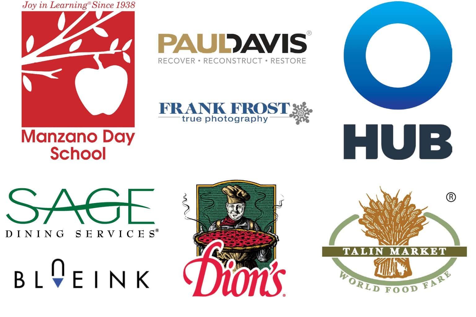 Collage of various corporate and educational logos.