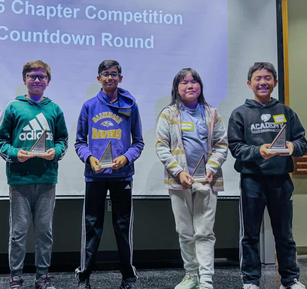 Outstanding student award winners at Albuquerque Academy math competition.