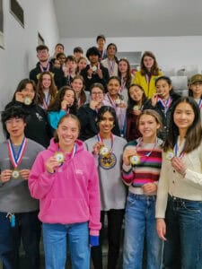 Medal-winning students at Albuquerque Academy robotics competition.