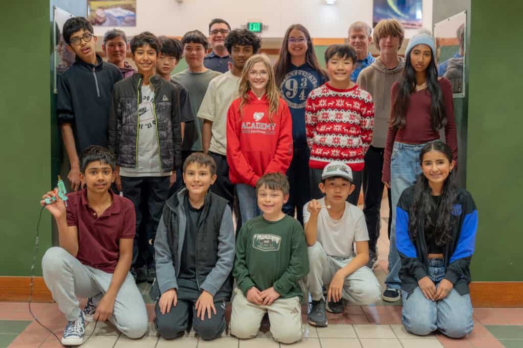 Albuquerque Academy middle school students celebrating their Science Olympiad victory.
