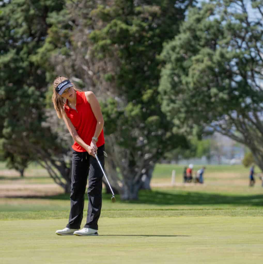 Albuquerque Academy students playing golf at Socorro golf course during 4A tournament.