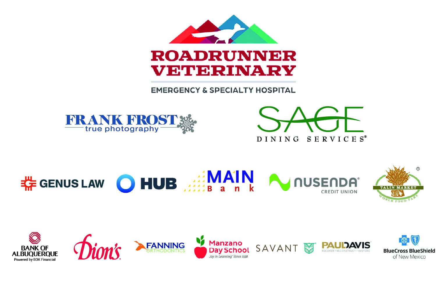 Sponsor logos displayed on a white background